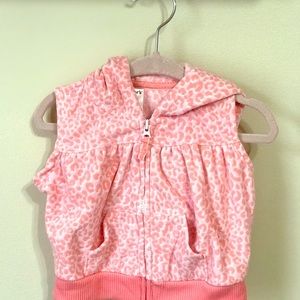 Carter’s Pink print fuzzy zip up.